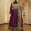narayanpet cotton zari border dress purple traditional ethnic wear