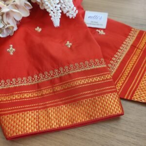 Alternative view of Traditional Kollam Design Maggam Work Blouse – Handmade Bridal & Festive Wear