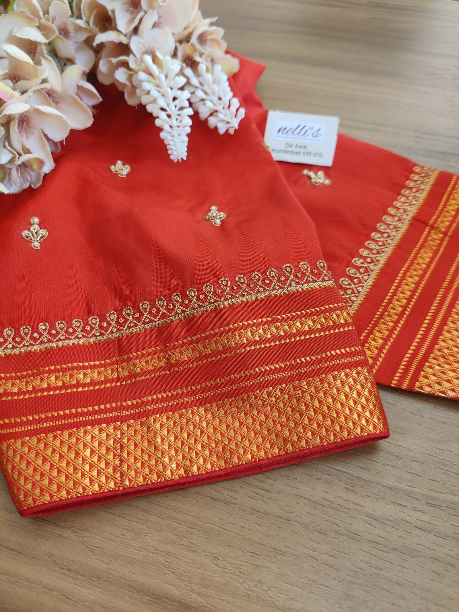 Traditional Kollam Design Maggam Work Blouse – Handmade Bridal & Festive Wear - Image 2