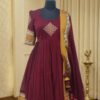 narayanpet cotton elephant border dress maroon traditional ethnic wear