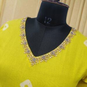 Mal cotton frock with maggam work by Nelli’s