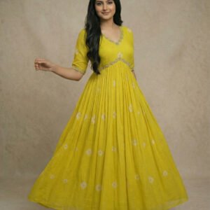 Mal cotton frock with maggam work by Nelli’s