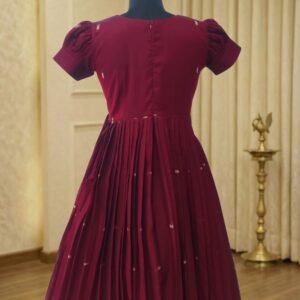 narayanpet cotton maggam work dress maroon ethnic wear