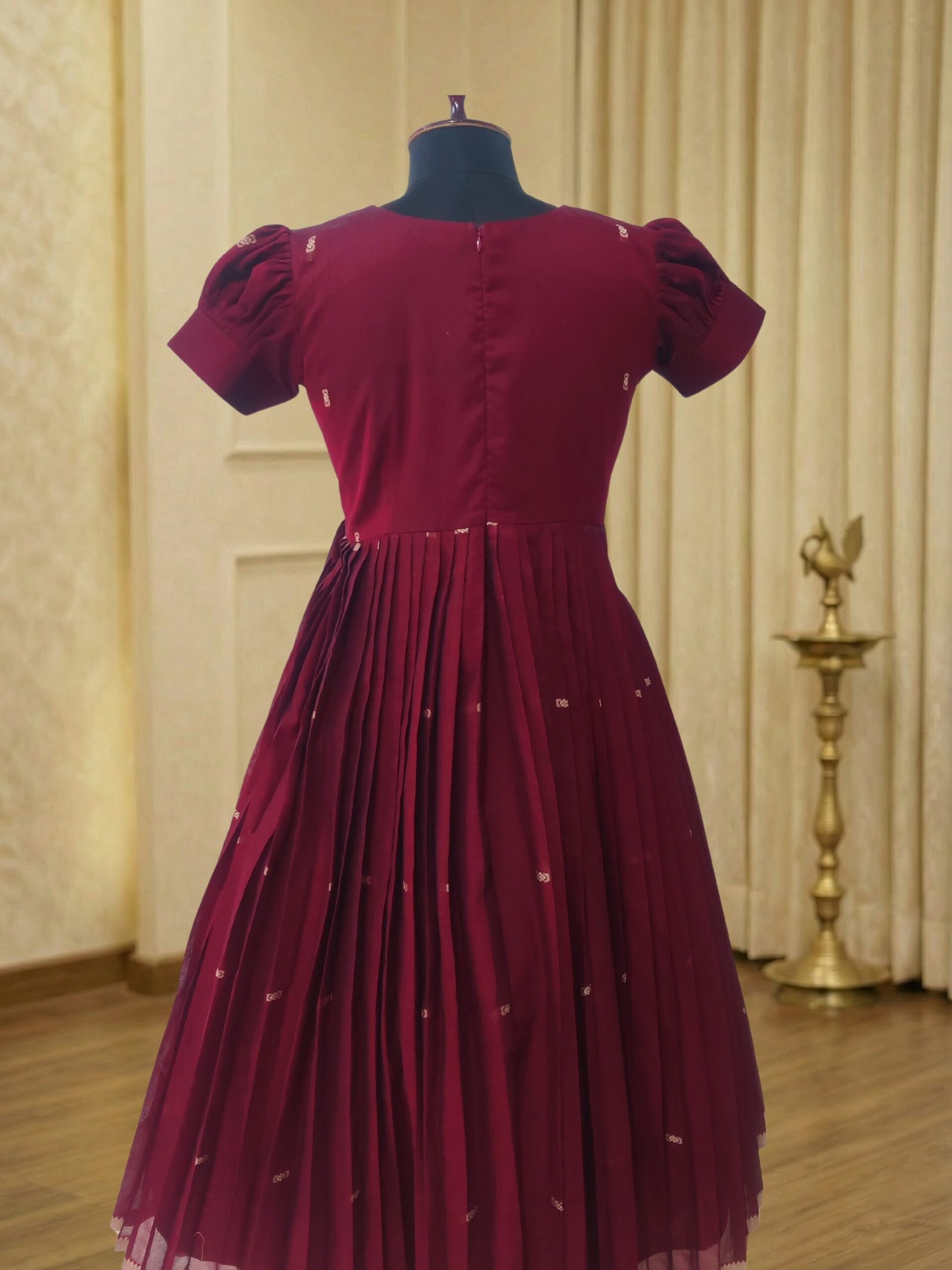 narayanpet cotton maggam work dress maroon ethnic wear